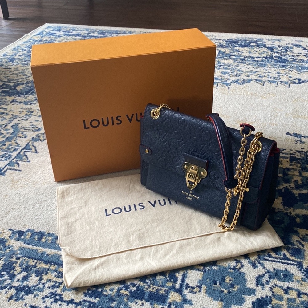 Louis Vuitton Vavin PM Purse Navy Blue and Red